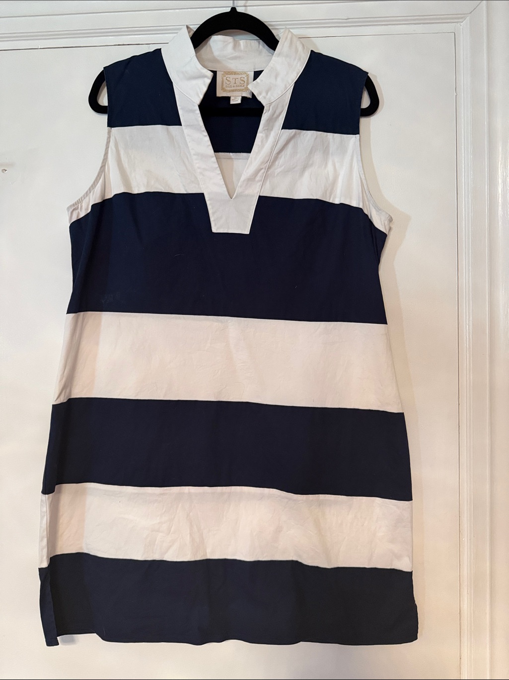 Sts Navy And White Striped Sleeveless Mini Dress